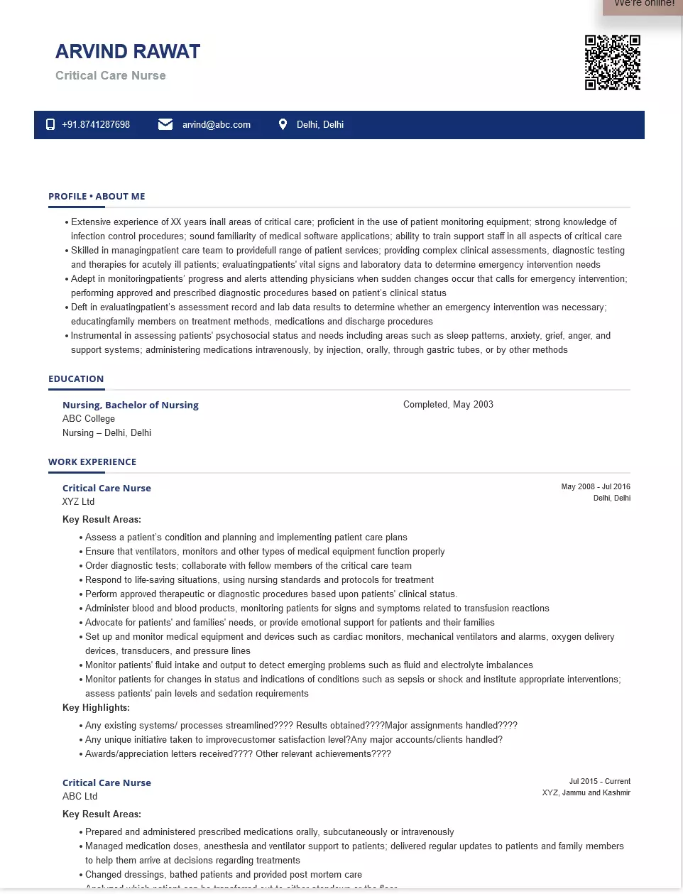 critical care nursing resume examples