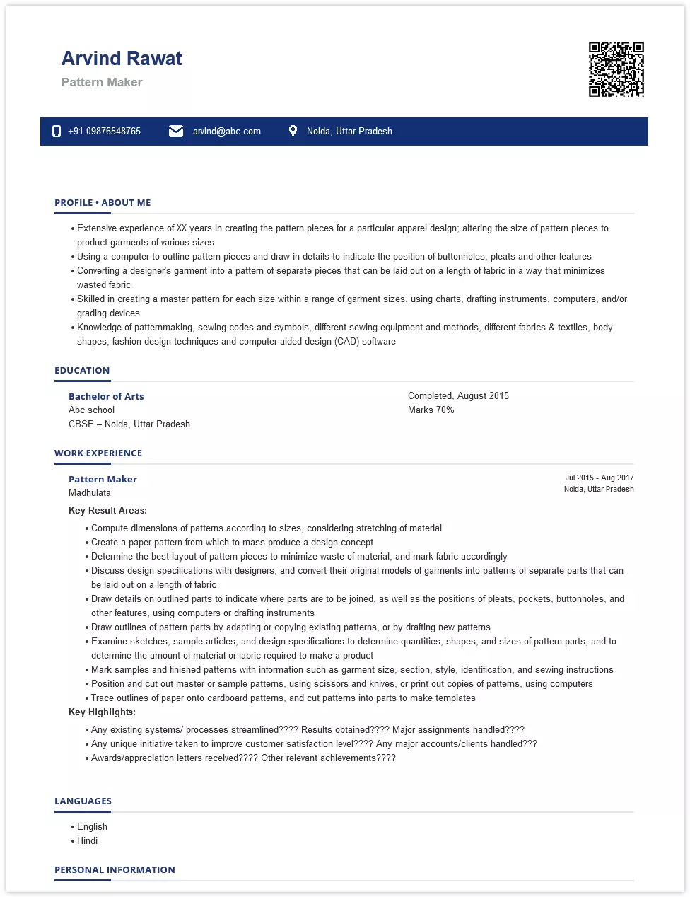 Pattern Makers Sample amp Ready To - Pattern Makers Resumes Sample.webp