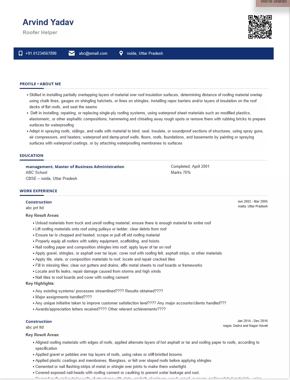 Roofing Sample amp Ready To Use Example - Roofing Resumes Sample.webp